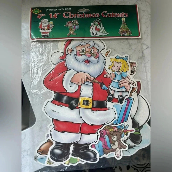 Vintage Christmas’s cut outs   Santa frosty new sealed package - Picture 1 of 5